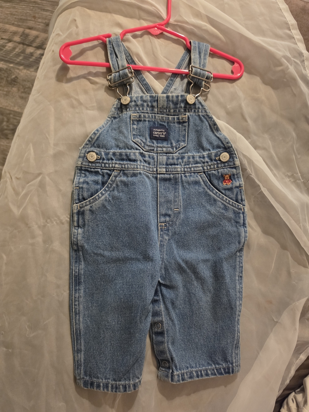 Vintage Carter's Light Blue Denim Kids Overalls